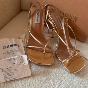 Steve Madden Gold Strappy Heels